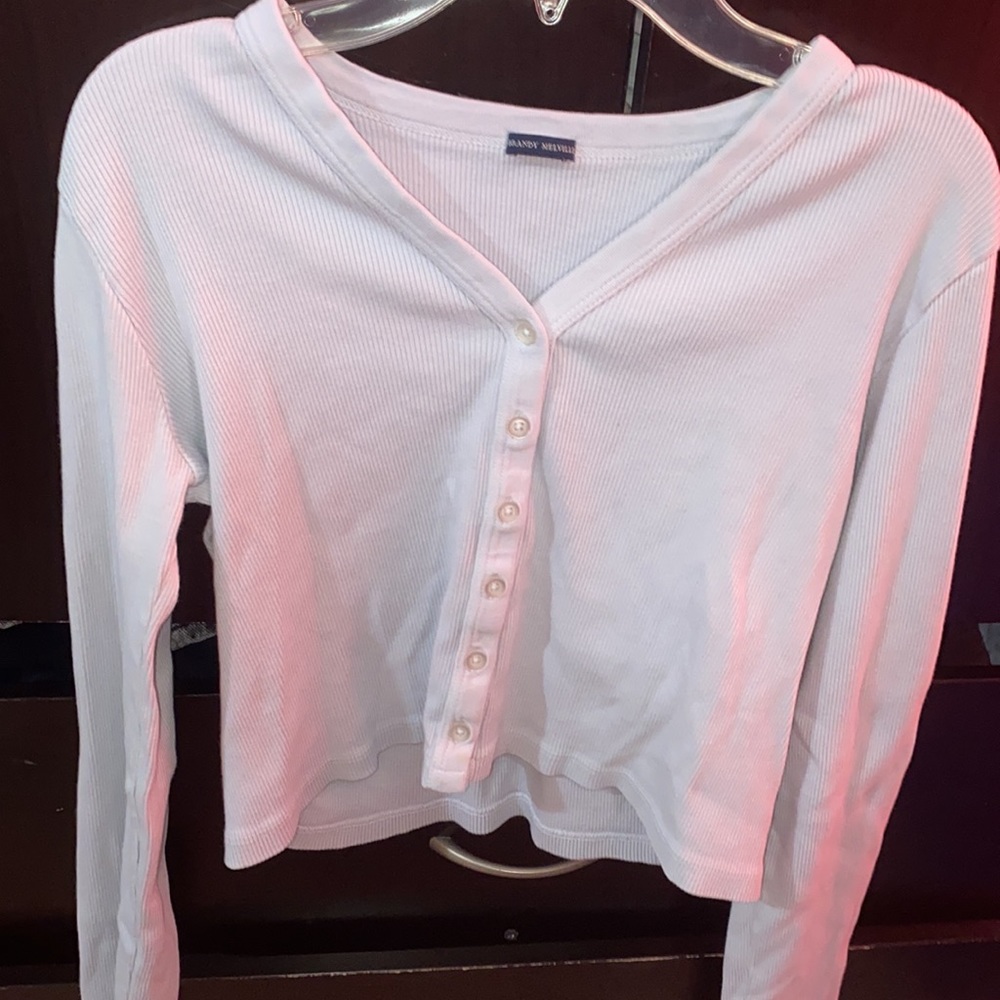 *Ships Today* Brandy Melville button down Blue long Sleeve